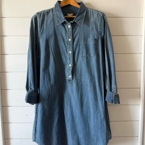 J. Crew Blue Long Sleeve Shirt Dress